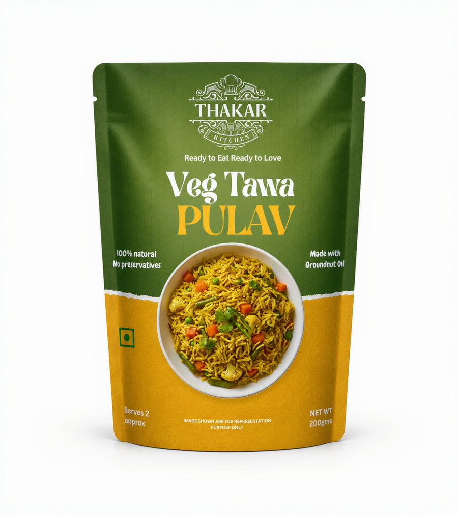 Veg Tawa Pulav, ready-to-eat North Indian dish by Thakar Kitchen