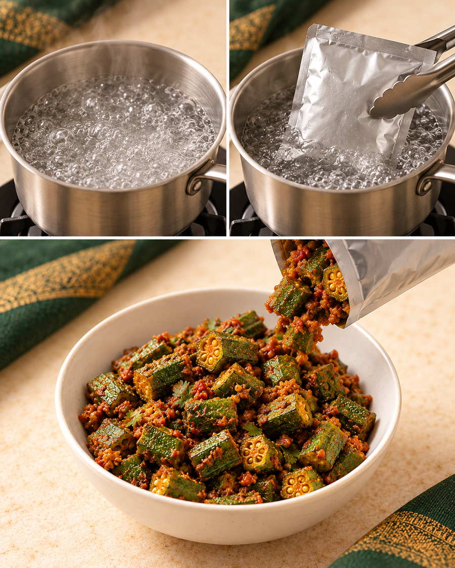 Boil in bag preparation for Jain Bhindi