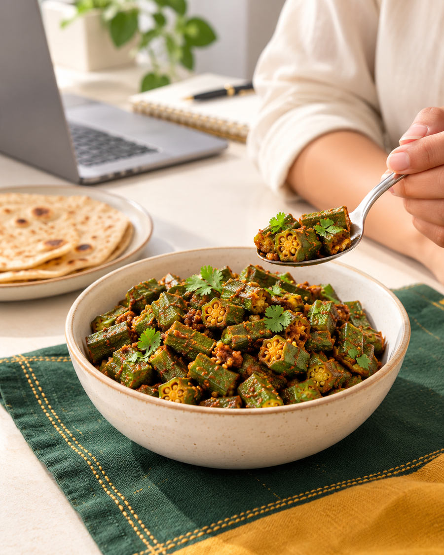 Jain Bhindi workday meal